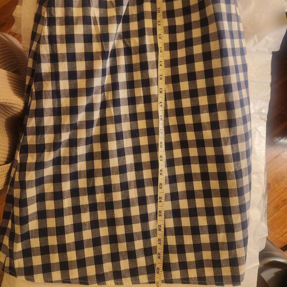 ASOS Blue & White Gingham Belted Midi Skirt Ruffled Waist Size US 14 UK 16 - Picture 14 of 15